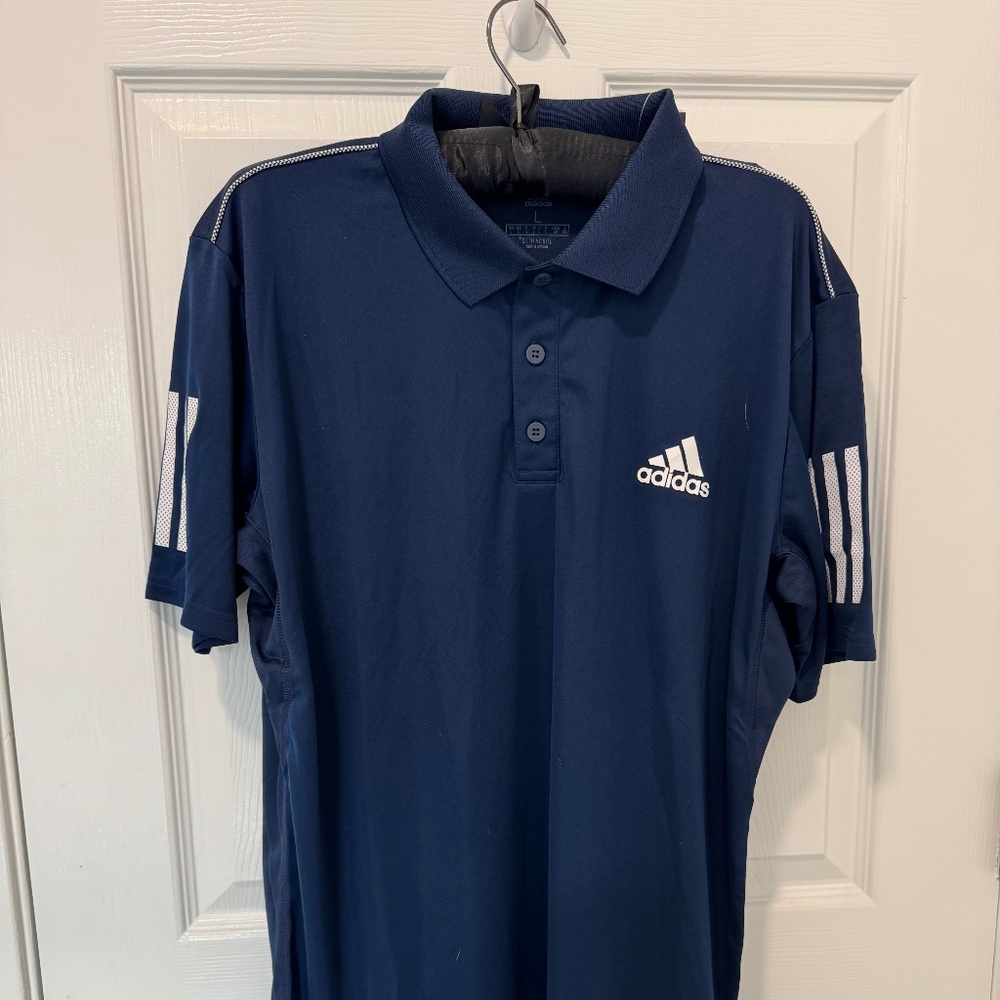 Adidas Men’s Club 3 Stripe Tennis Polo- Large - NWT